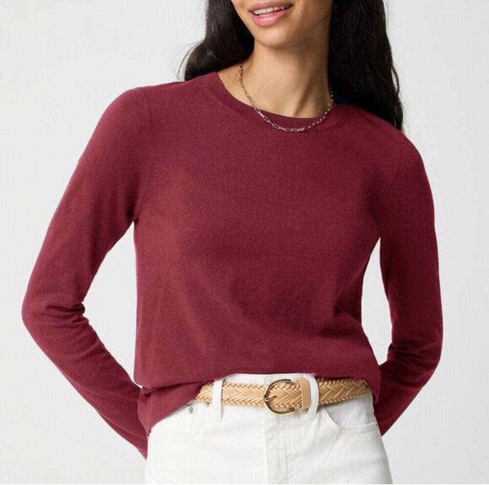 J.Crew Factory Women's Maroon Teddie Merino Wool Blend Sweater Size Small